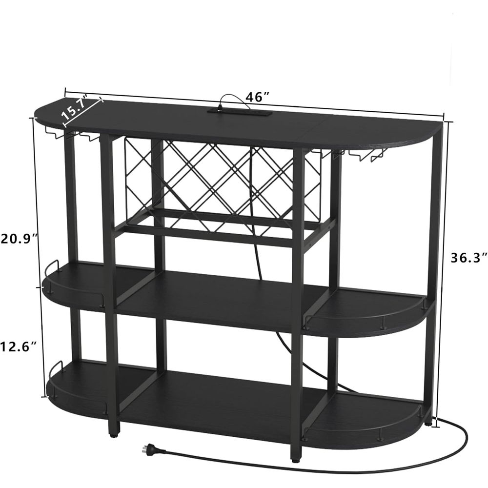 Black 3-Tier Coffee Table with - Wine & Beer Guayaquil review and price