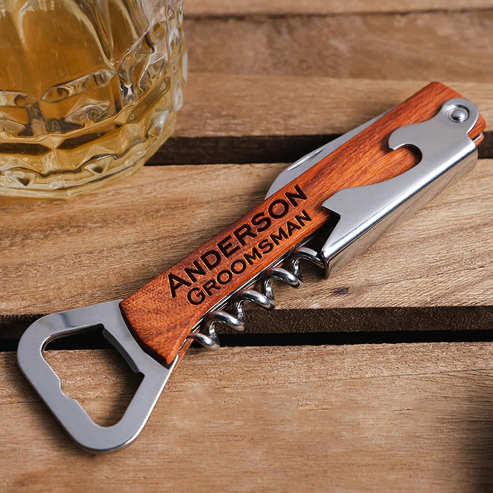 Personalised Logo Wood Handle  - Wine Beer Logo review and price