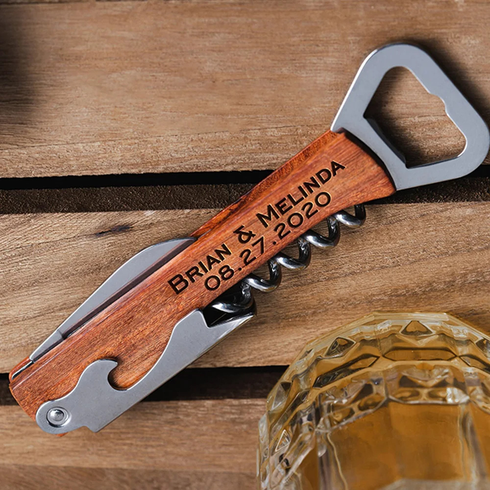 Personalised Logo Wood Handle  - Wine Beer Logo review and price