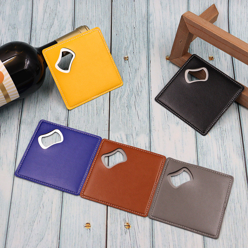 100Pcs PU Leather Custom Compa - Wine Beer Logo review and price