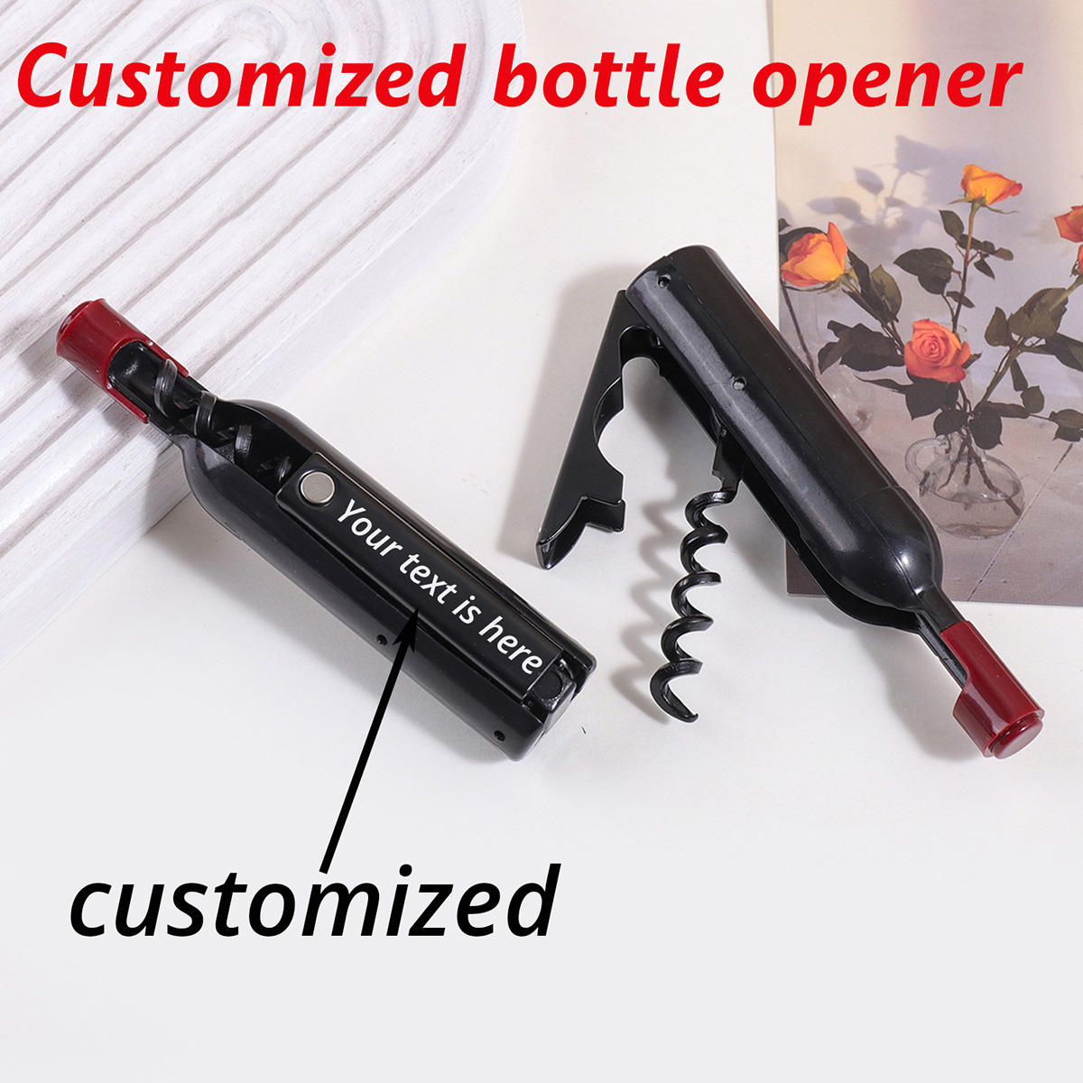 Custom Text Wine Opener Person - Wine With Beer Name review and price