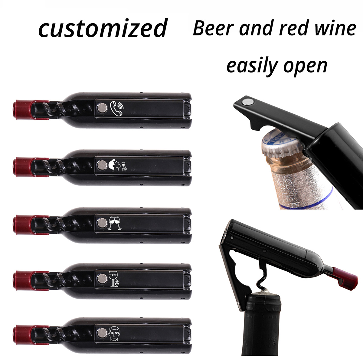 Custom Text Wine Opener Person - Wine With Beer Name review and price