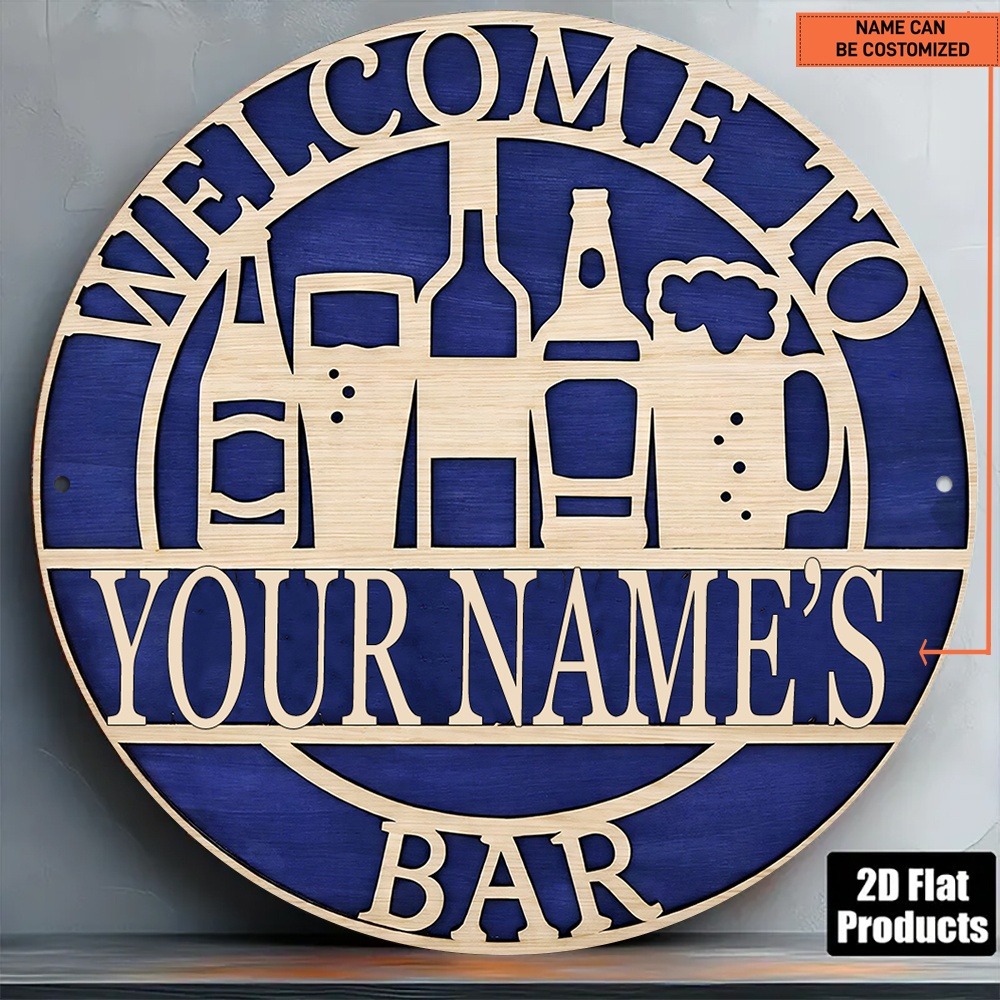 [2D Flat] 1pc Custom Name Holl - Wine With Beer Name review and price