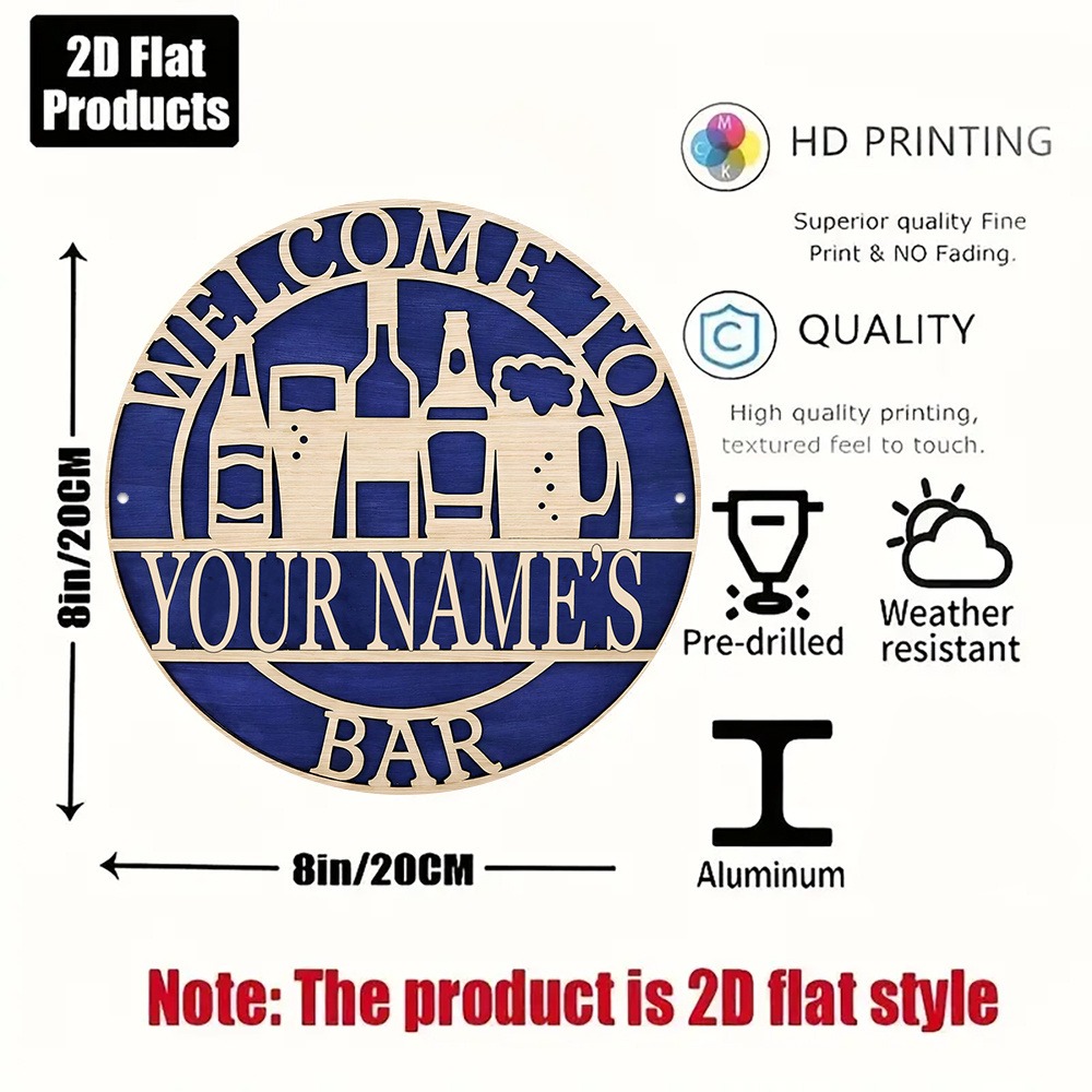 [2D Flat] 1pc Custom Name Holl - Wine With Beer Name review and price