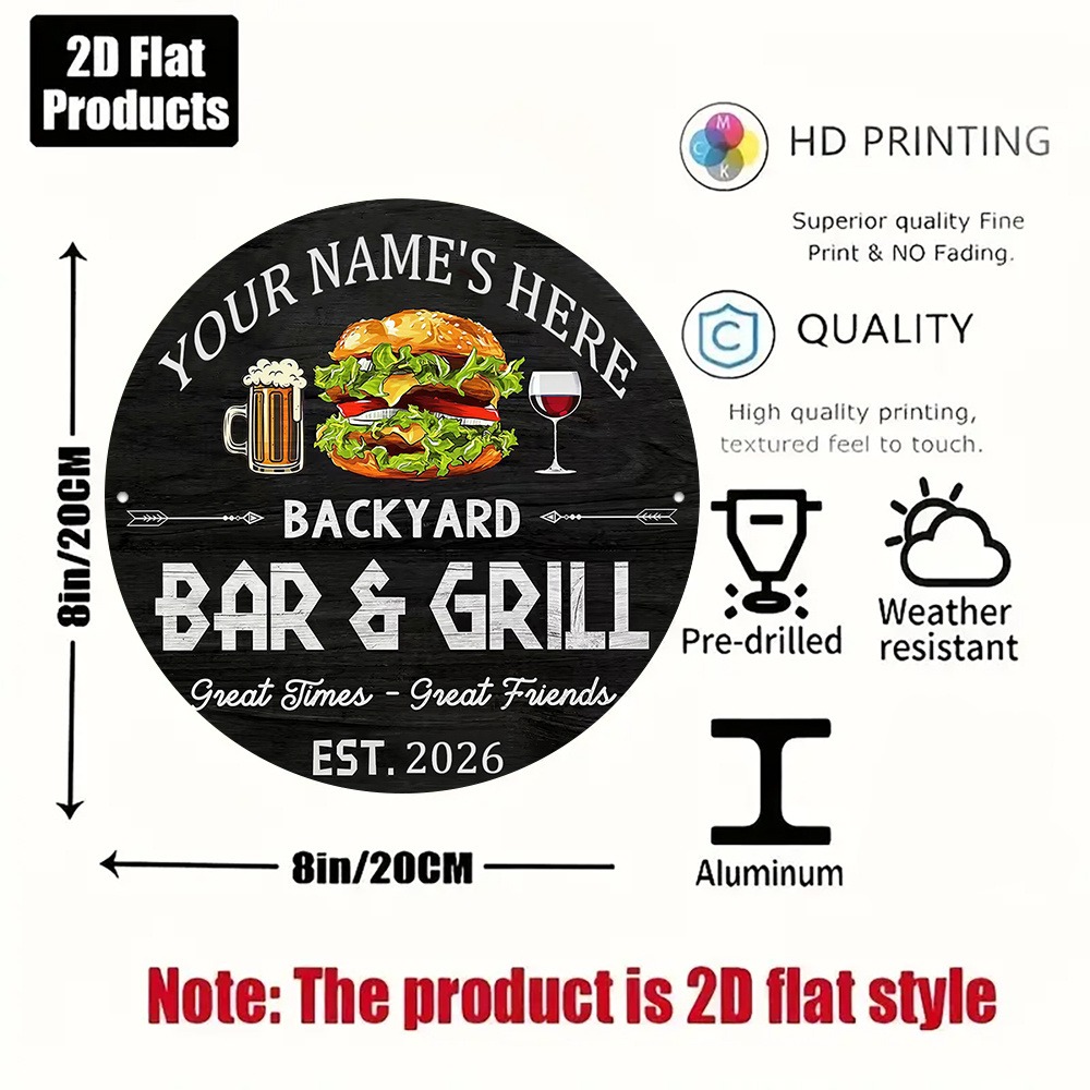 [2D Flat] 1pc Custom Name Roun - Wine With Beer Name review and price