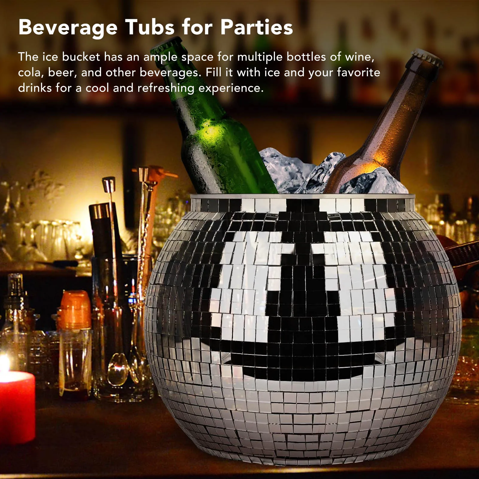 Disco Ball Ice Bucket Plastic  - Ice Bucket Silver review and price