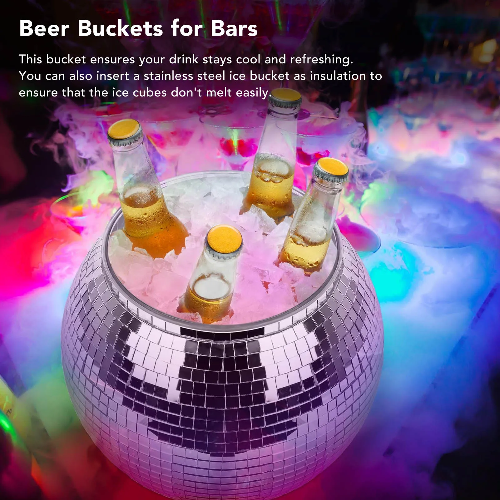 Disco Ball Ice Bucket Plastic  - Ice Bucket Silver review and price