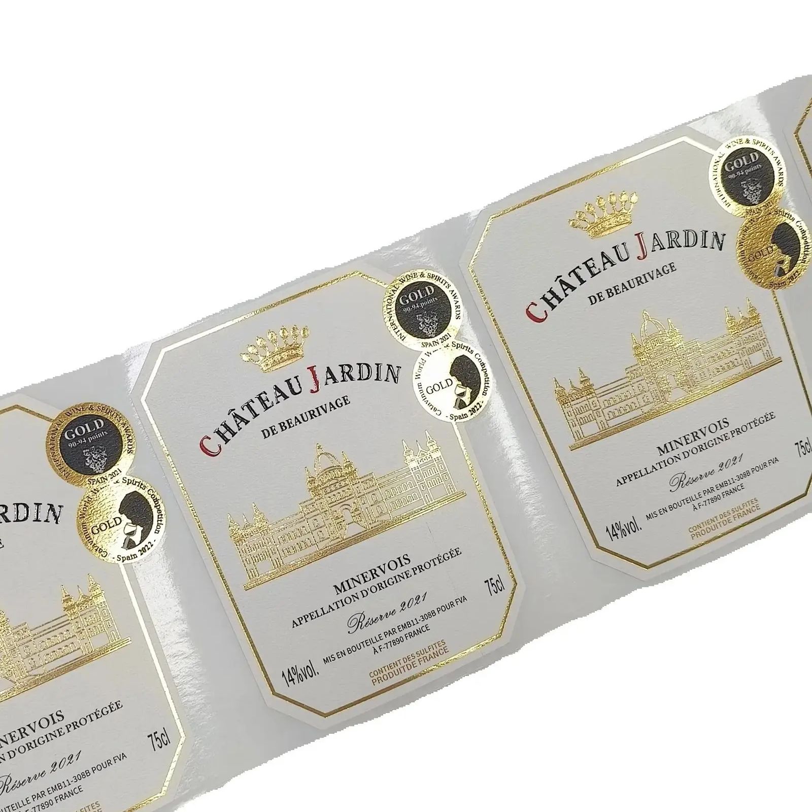 Custom Logo Sticker Gold Foil  - Wine Beer Logo review and price